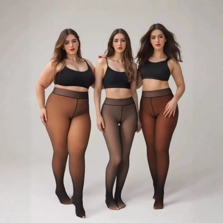 Velura Bare-Leg Look Fleece Tights
