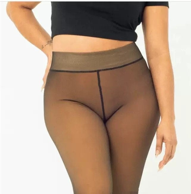 Velura Bare-Leg Look Fleece Tights