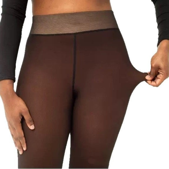 Velura Bare-Leg Look Fleece Tights
