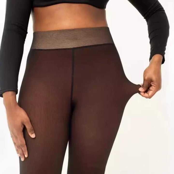 Velura Bare-Leg Look Fleece Tights